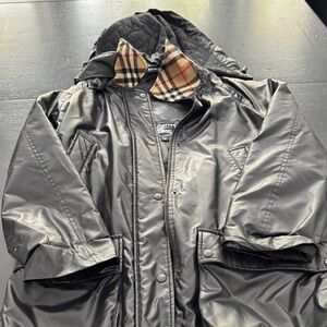 Women’s black Rubberized Hooded Rain Jacket